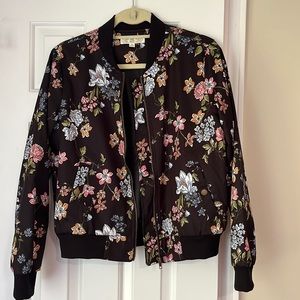 Pink Rose Size M Floral Print Jacket